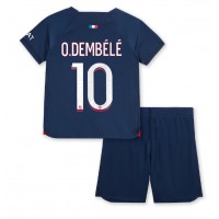 Paris Saint-Germain Ousmane Dembele #10 Heimtrikotsatz Kinder 2023-24 Kurzarm (+ Kurze Hosen)